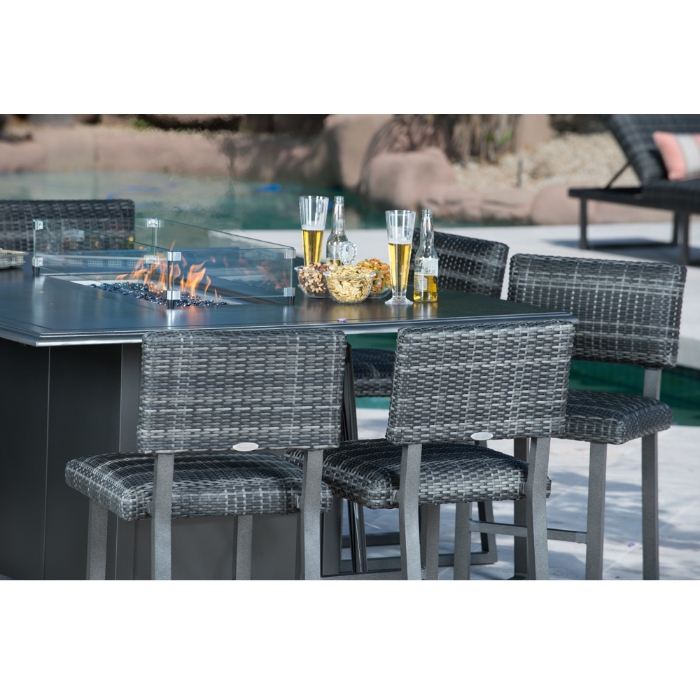 Woodard Canaveral Harper Modern Wicker Fire Pit Table