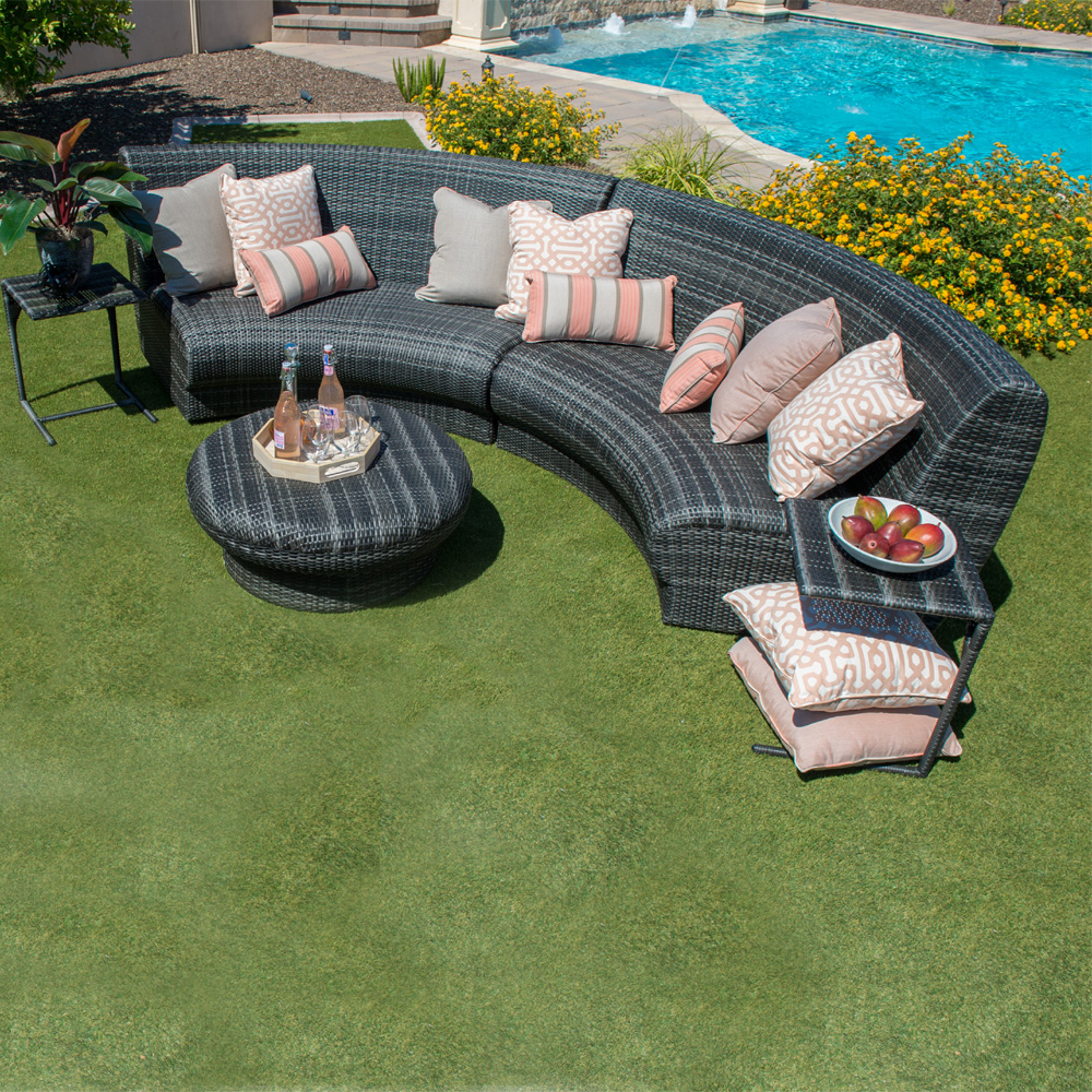 Woodard Canaveral Genie Modern Curved Wicker Sectional - WD-CANAVERAL-SET10