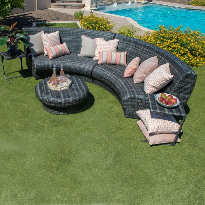 Woodard Canaveral Genie Modern Curved Wicker Sectional - WD-CANAVERAL-SET10