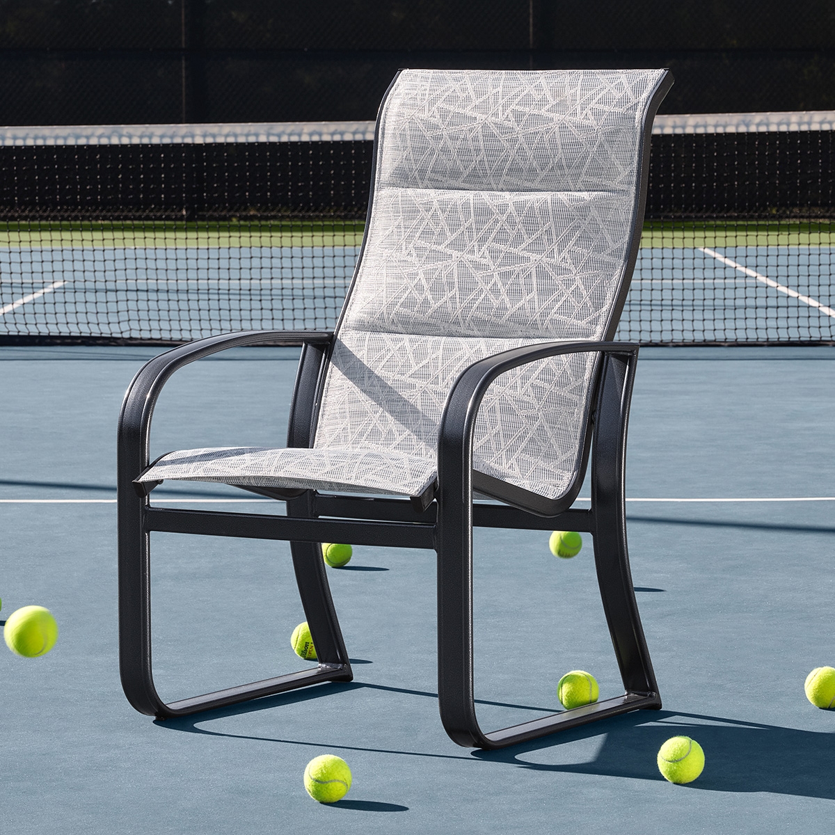 Woodard Cayman Isle Padded Sling High Back Dining Arm Chair - 2FH526