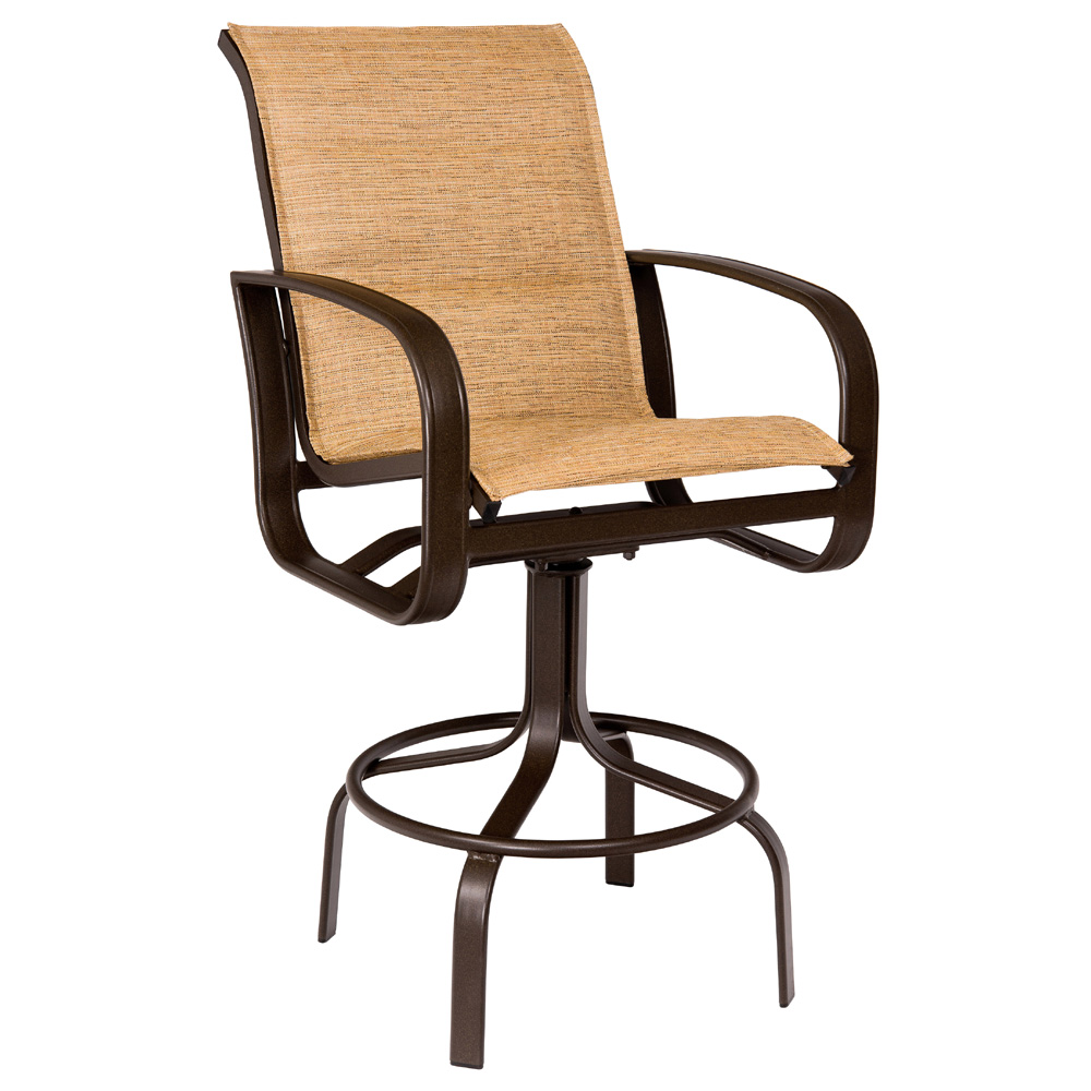 Woodard Cayman Isle Padded Sling Swivel Bar Stool - 2FH568