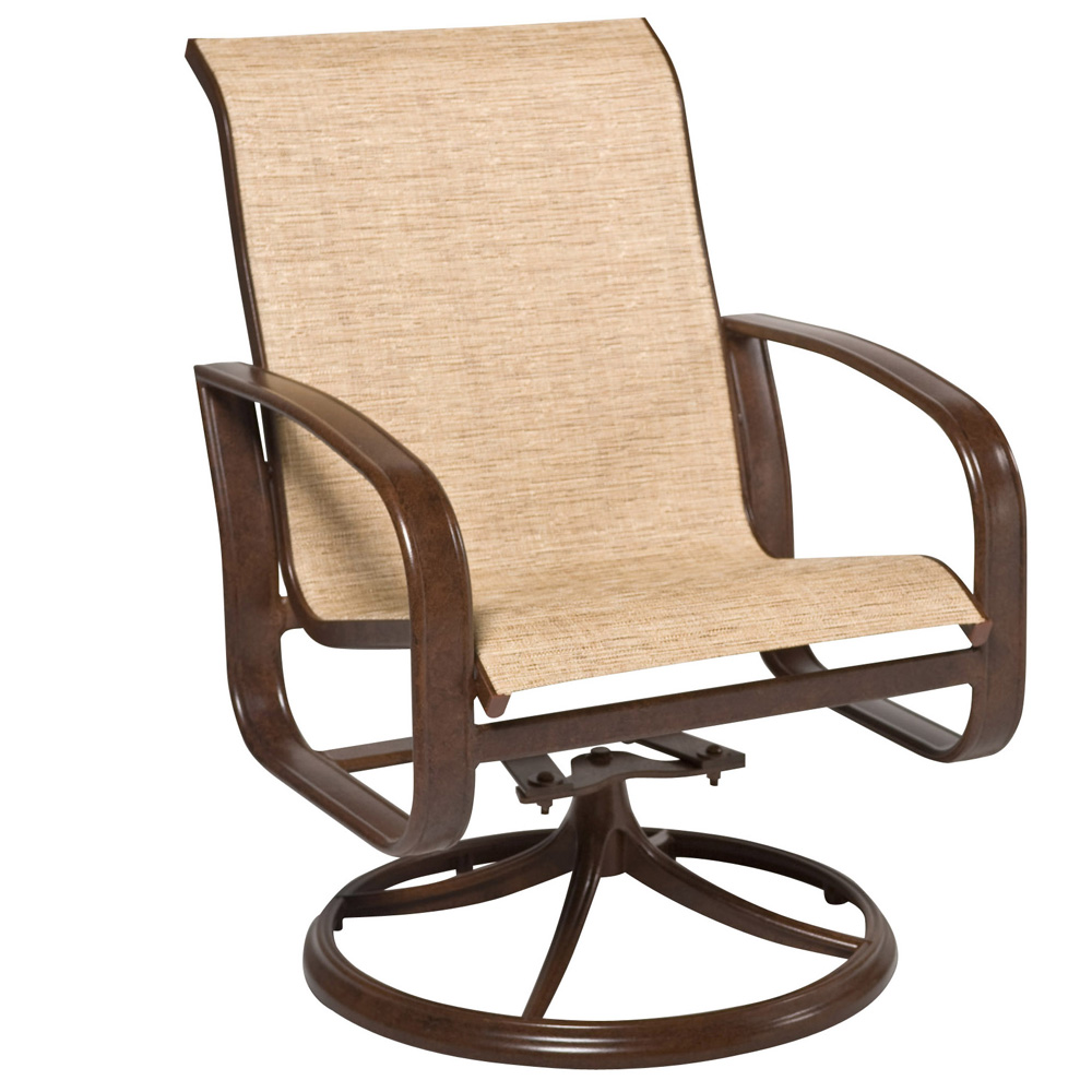 Woodard Cayman Isle Sling Swivel Rocker Dining Arm Chair - 2FX472