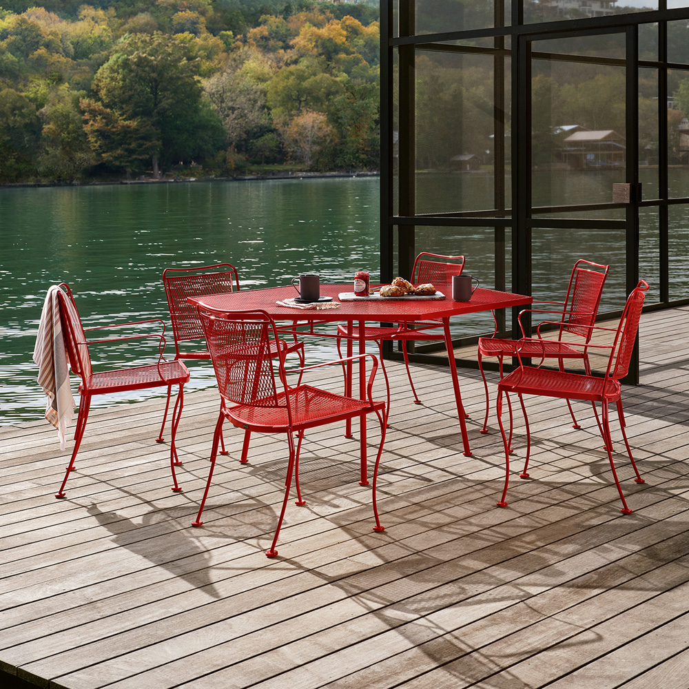 Woodard Constantine Dining Set for 6 with Hexagon Table - WD-CONSTANTINE-SET3