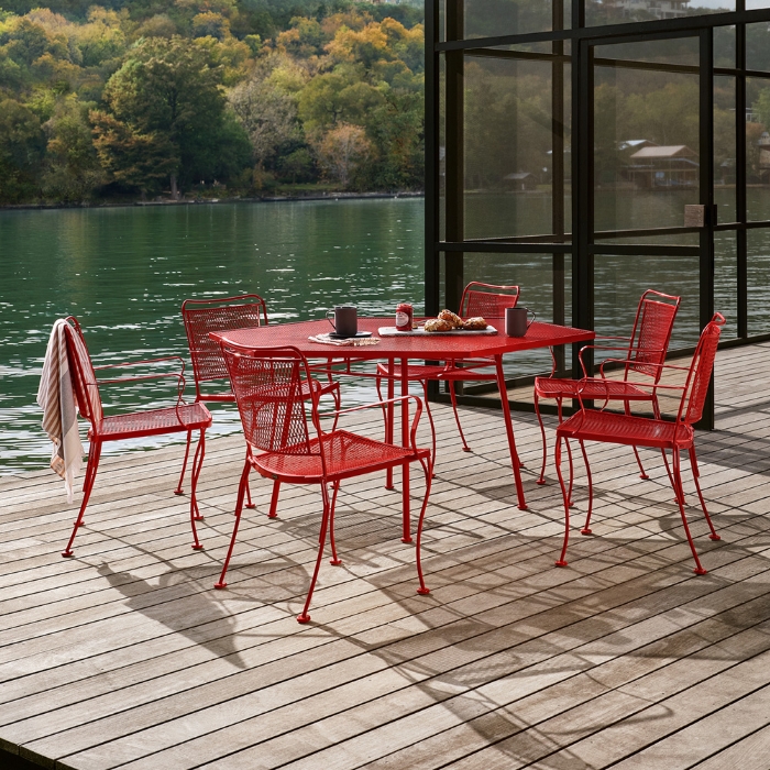 Woodard Constantine Dining Set for 6 with Hexagon Table - WD-CONSTANTINE-SET3