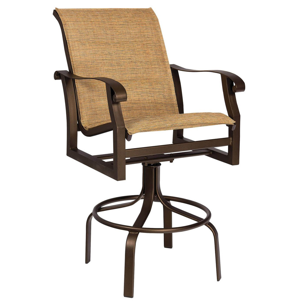 Woodard Cortland Padded Sling Swivel Bar Stool - 420568