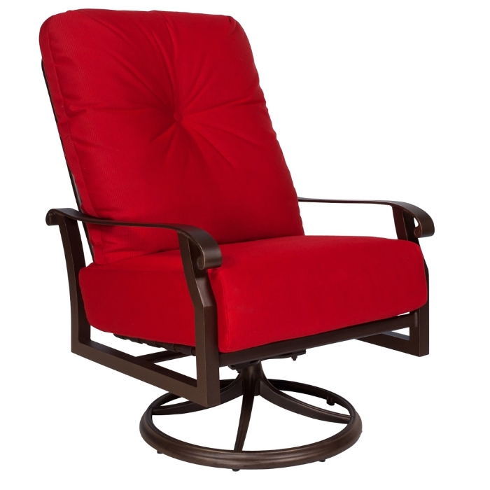 Cortland Extra Large Swivel Rocker and Crescent Love Seat Fire Table Set - WD-CORTLAND-SET4