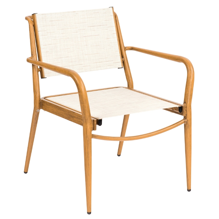 Woodard Daytona Sling Dining Arm Chair - Stacking - 120417