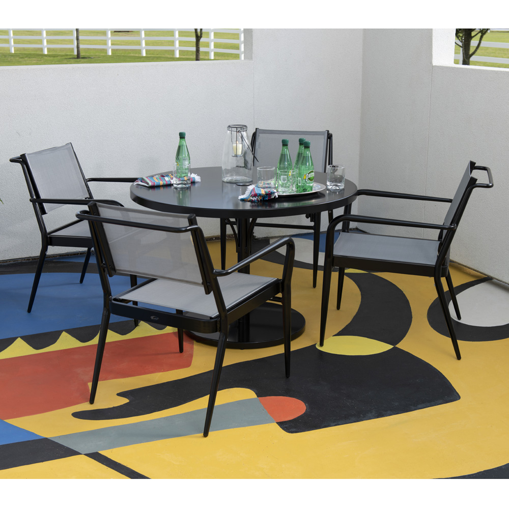 Woodard Daytona Modern Aluminum Sling Outdoor Dining Set - WD-DAYTONA-SET3