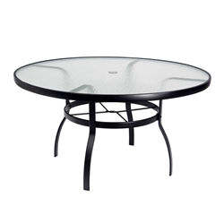 Deluxe 54" Round Glass Top Umbrella Dining Table 