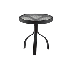 Woodard Deluxe 18 inch round Glass Top End Table - 826604W