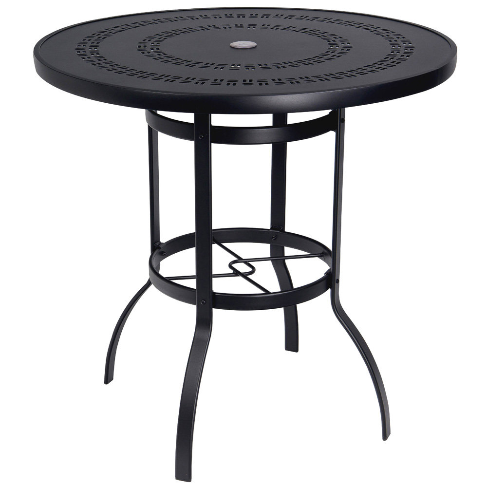 Woodard Deluxe 42" Round Trellis Top Bar Table - 820542A