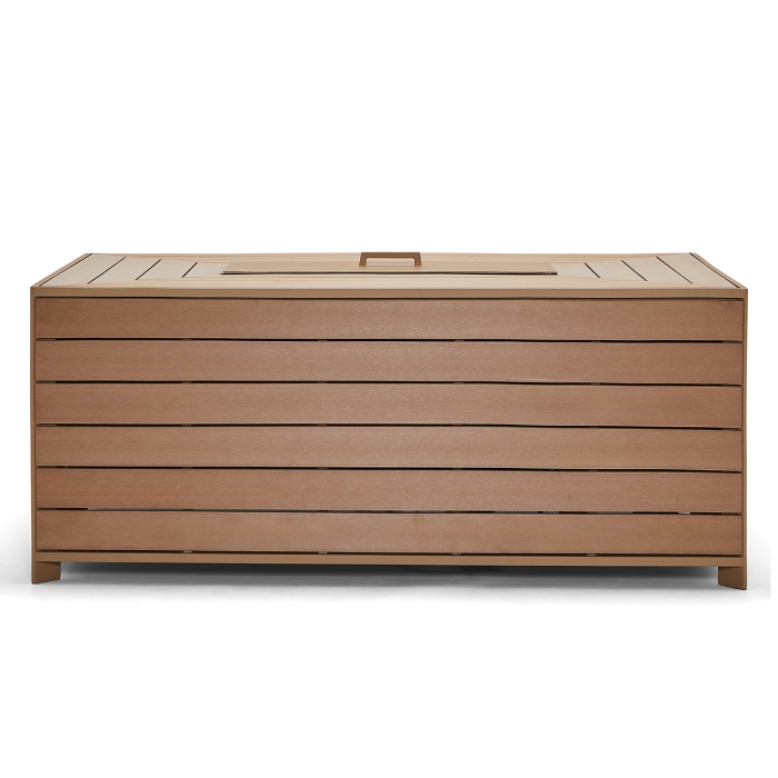 Essence NexTeak Rectangular Chat Height Fire Table - Natural front view