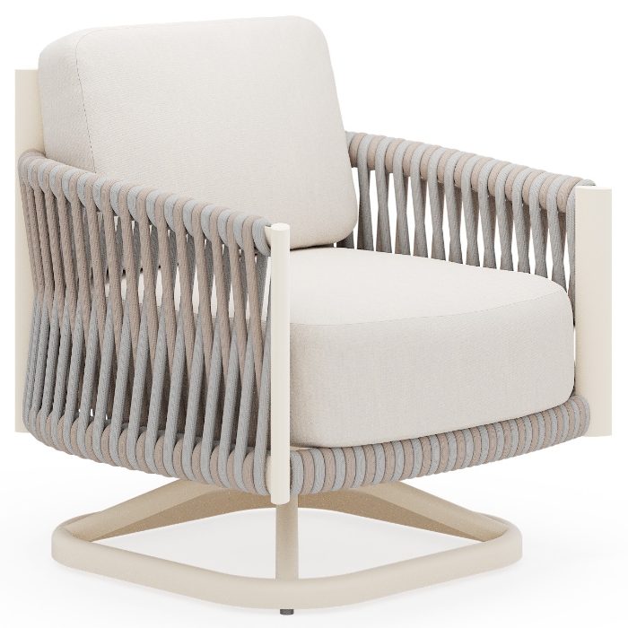 Woodard Eve Swivel Lounge Chairs  oyster