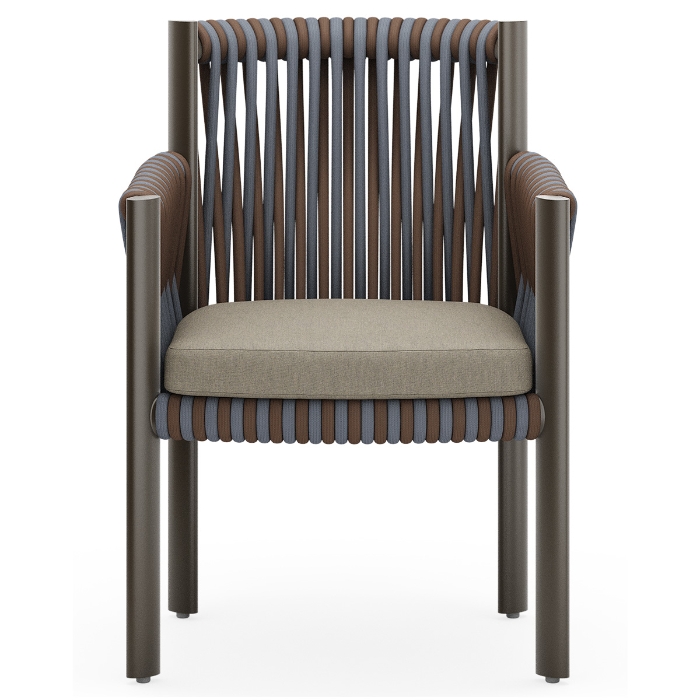 Woodard Eve Dining Chairs with Seat Cushions front