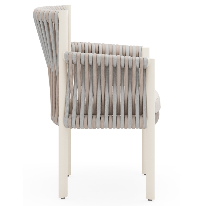 Woodard Eve Dining Chairs with Seat Cushions side