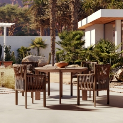 Woodard Eve Modern Rope Round Patio Dining Set - WD-EVE-SET3