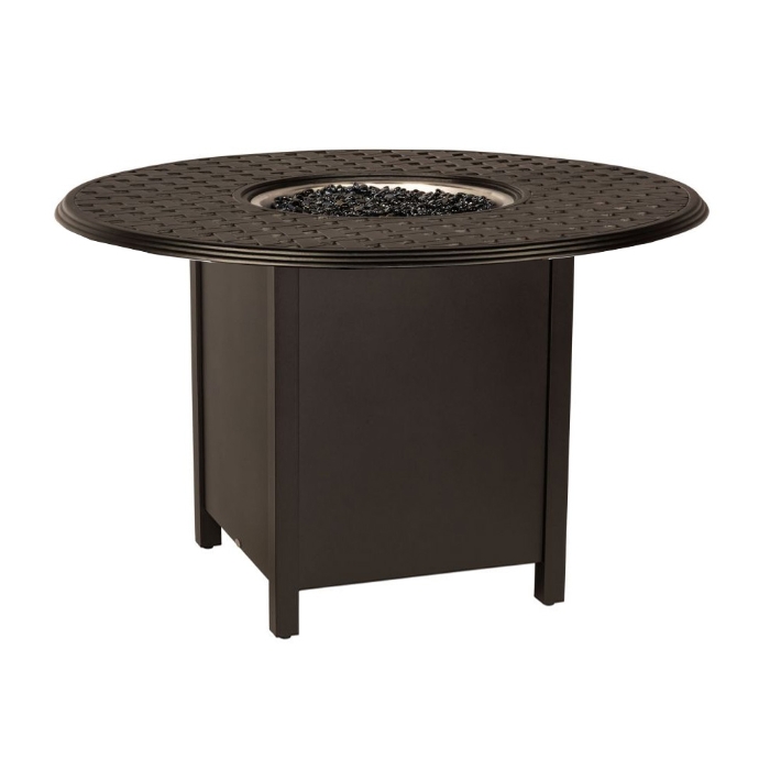 Woodard Thatch 48" Round Dining Height Fire Table - 1CM1SQRB-04948FP