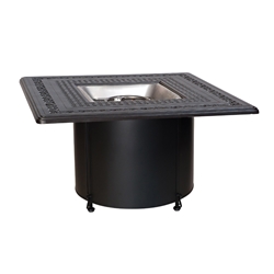Woodard Wrought Iron Base Fire Table with Square Burner - 2TM338