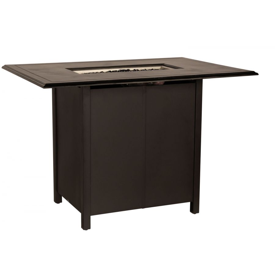 Woodard Solid Cast 60" x 42" Rectangular Bar Height Fire Table - 650LBR-09246FP