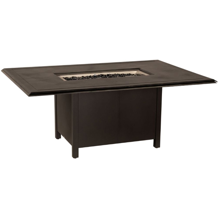 Woodard Solid Cast 70" x 60" Rectangular Dining Height Fire Table - 650LDN-09270FP