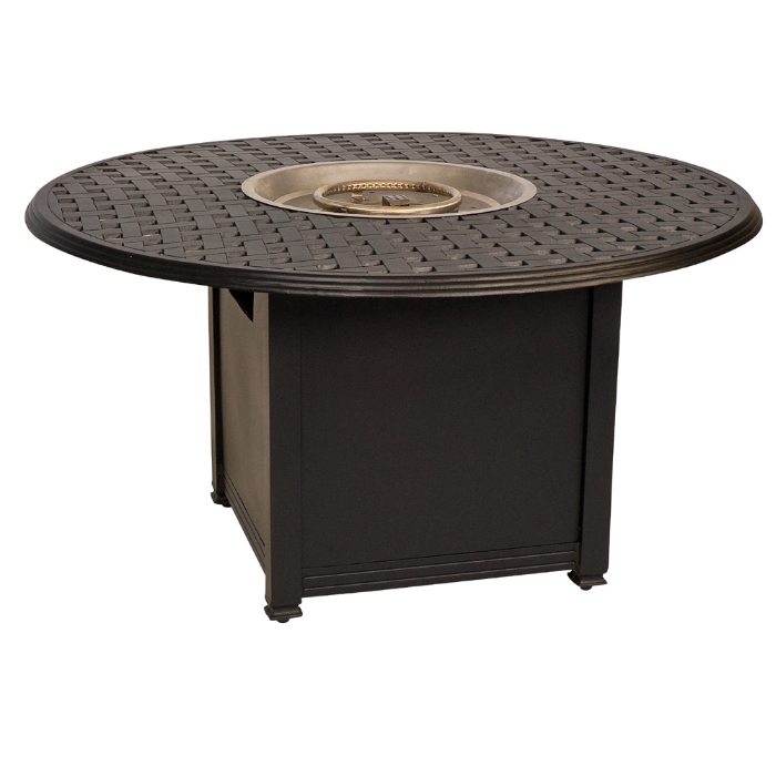 Derby Crescent Loveseat and Lounge Chair Fire Table Set - WD-DERBY-SET2