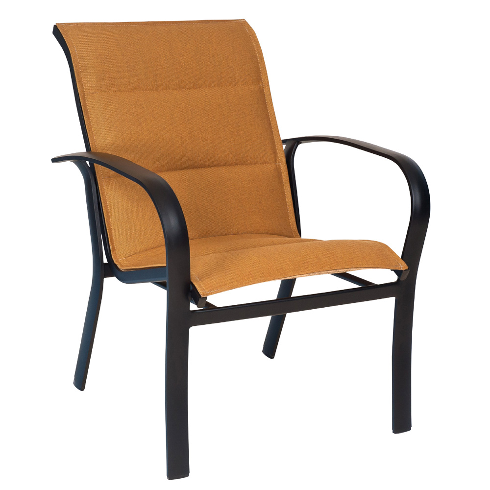 Woodard Fremont Padded Sling Stackable Dining Arm Chair - 2PH501