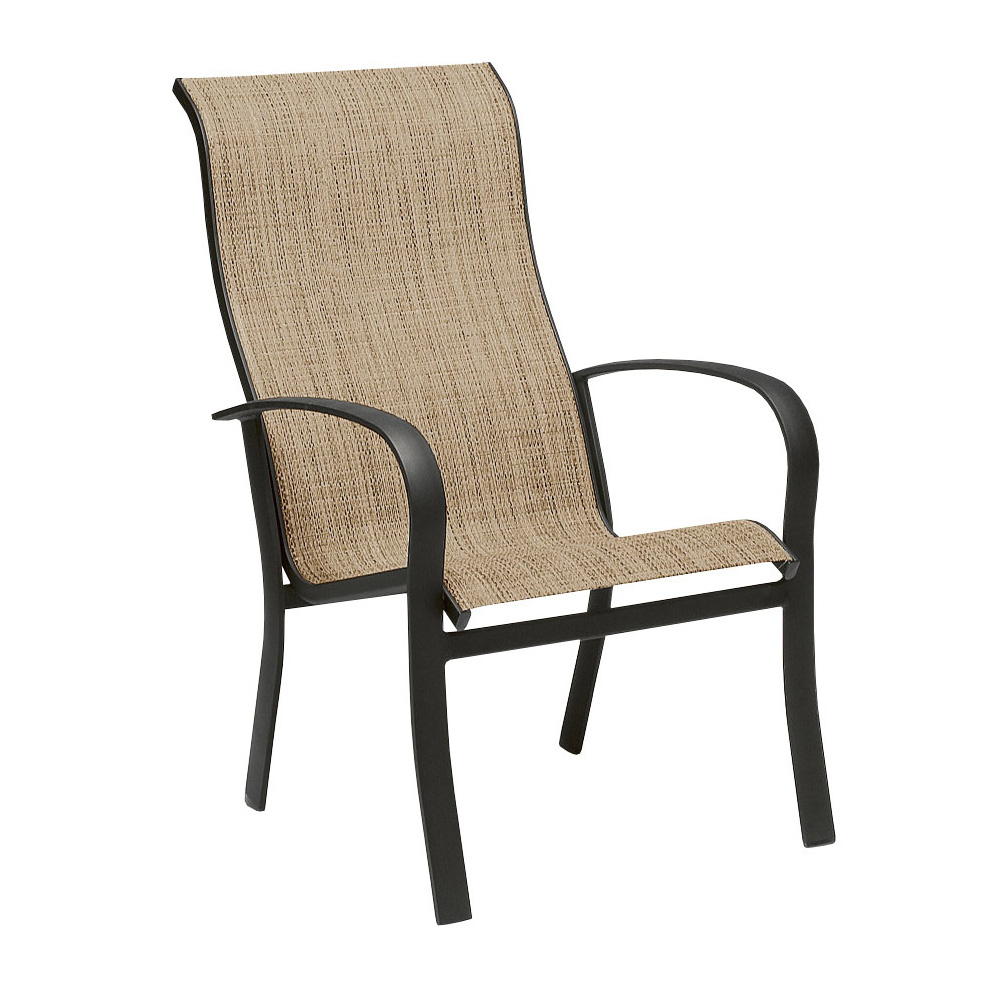 Woodard Fremont Sling High Back Stackable Dining Arm Chair - 2PH426