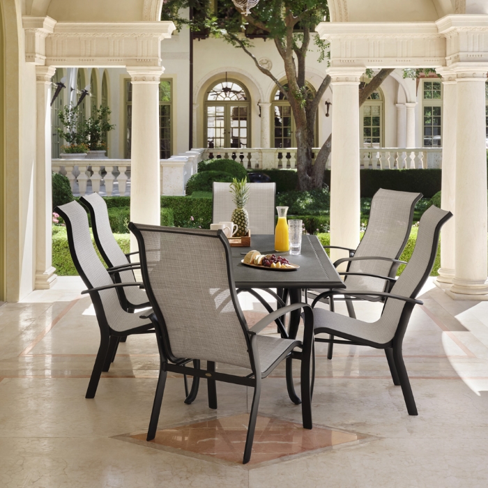 Fremont Sling High Back Stackable Dining Arm Chair - 2PH426
