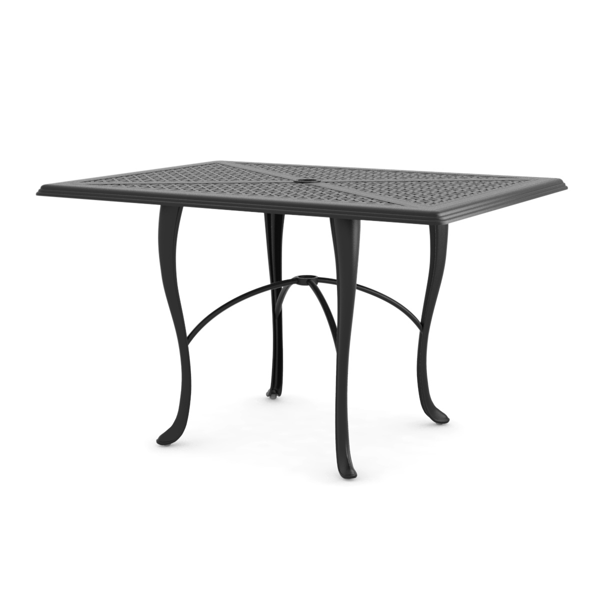 Woodard Hampton Cast 48" x 36" Rectangular Dining Umbrella Table with Cabriole Base - 2G5300-05145