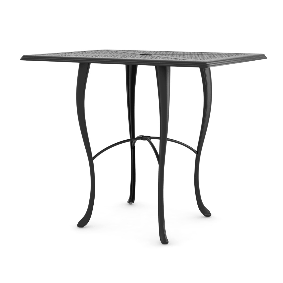Woodard Hampton Cast 48" x 36" Rectangular Bar Height Umbrella Table with Cabriole Base - 2G6600-05145
