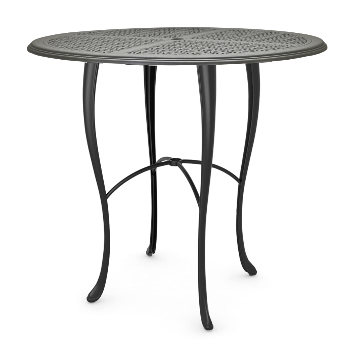 Woodard Hampton Cast 48" Round Bar Height Umbrella Table with Cabriole Base - 2G6600-05148