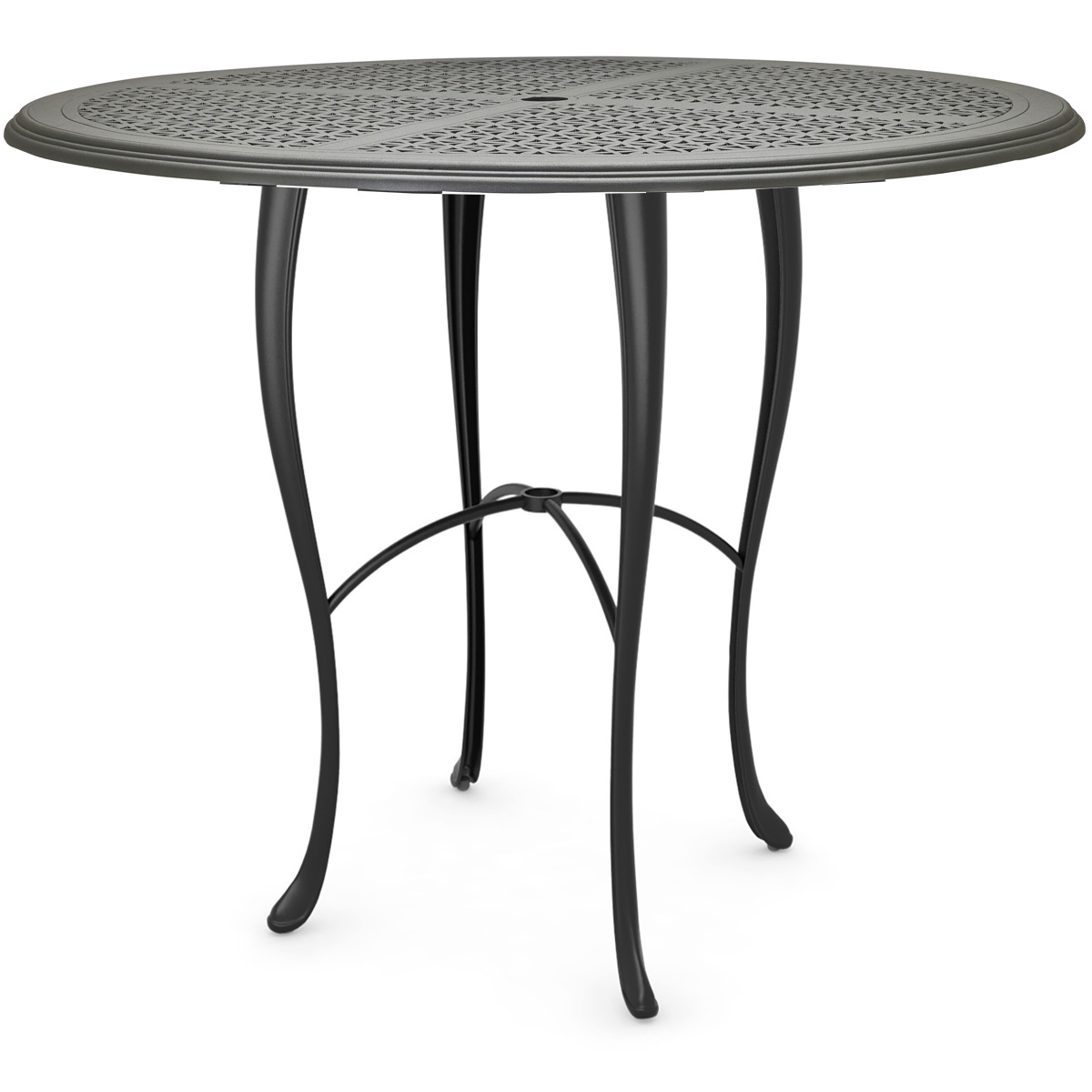 Woodard Hampton Cast 60" Round Bar Height Umbrella Table with Cabriole Base - 2G6600-05160
