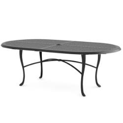 Woodard Hampton Cast 84" x 48" Oval Dining Umbrella Table with Cabriole Base - 2G8400-05184