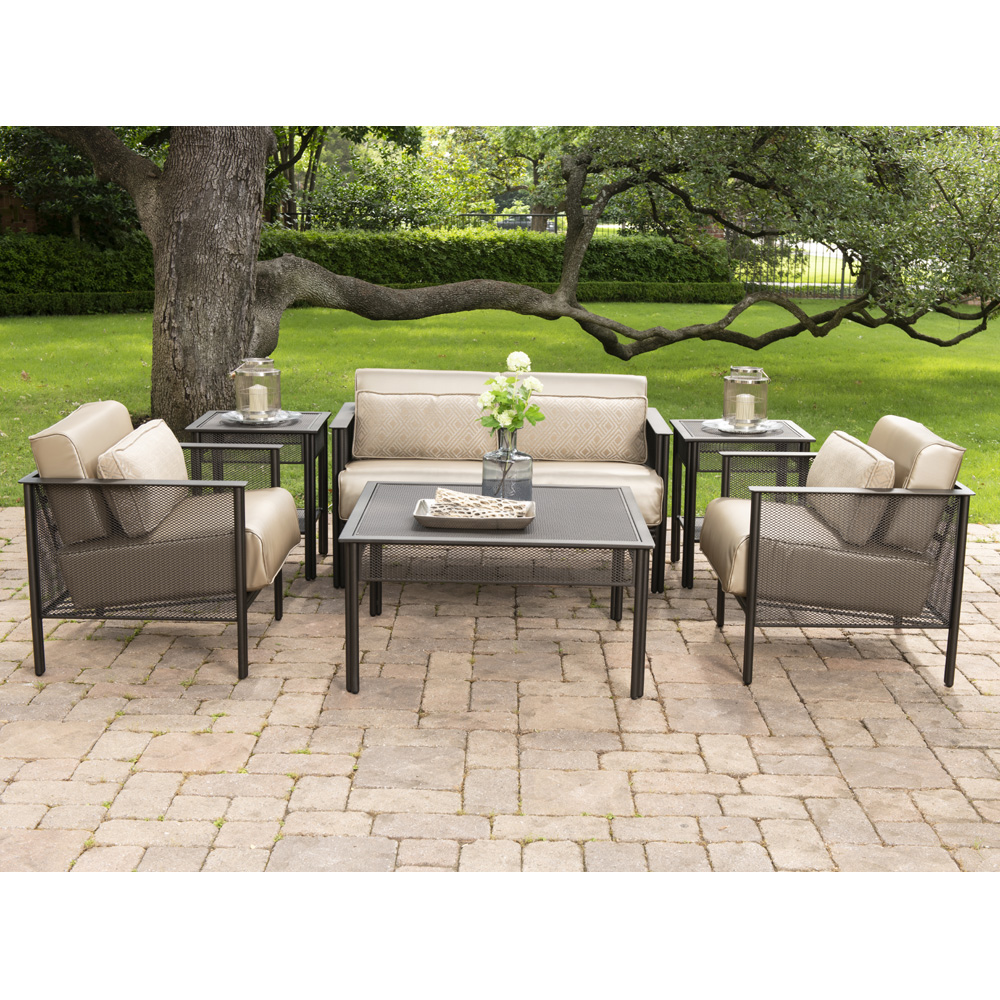 Woodard Jax Wrought Iron Cushion Outdoor Furniture Set - WD-JAX-SET6