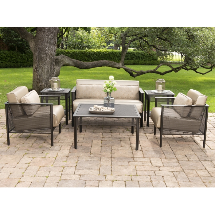 Woodard Jax Wrought Iron Cushion Outdoor Furniture Set - WD-JAX-SET6