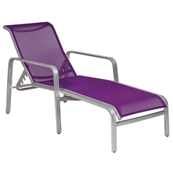 Woodard Landings Sling Stackable Adjustable Chaise Lounge - 6G0470