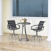 Metropolis aluminum counter stool with sling seating