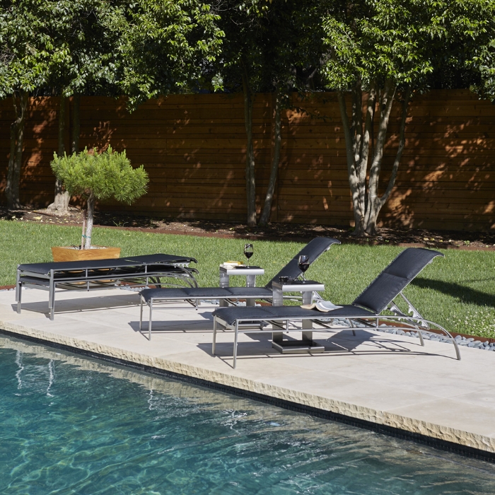 Metropolis Stacking Padded Sling Adjustable Chaise Lounge - 320570