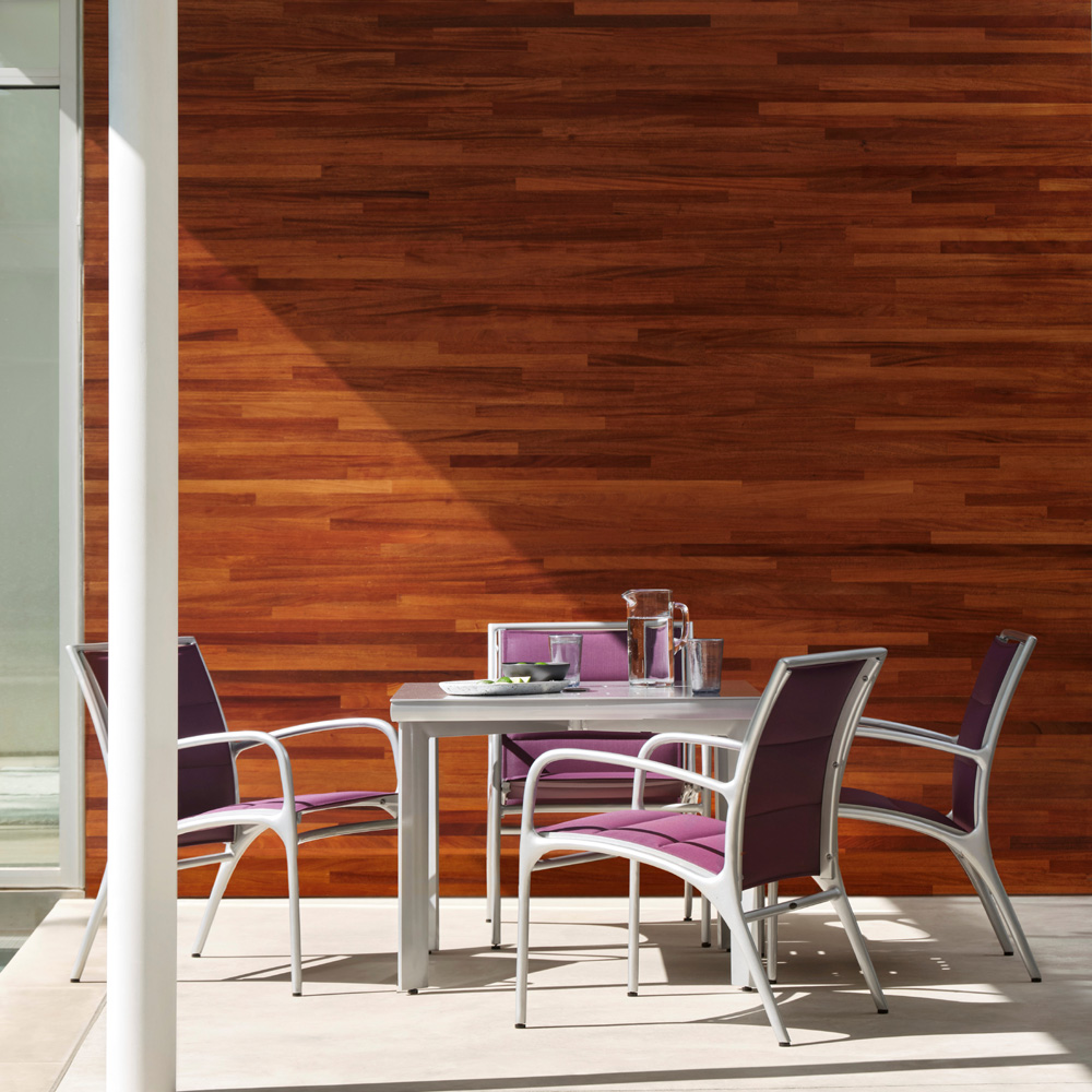 Woodard Orion Padded Sling Modern Aluminum Bistro Patio Set - WD-ORION-SET3
