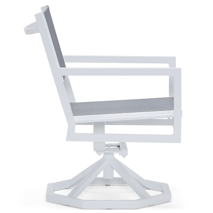 Palm Coast Sling Swivel Rocking Dining Chair side
