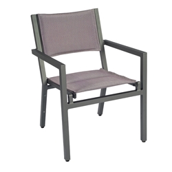 Woodard Palm Coast Padded Sling Stacking Dining Arm Chair - 570517