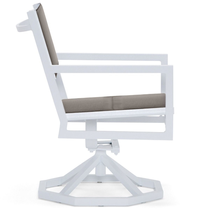 Palm Coast Padded Sling Swivel Rocking Dining Chair side