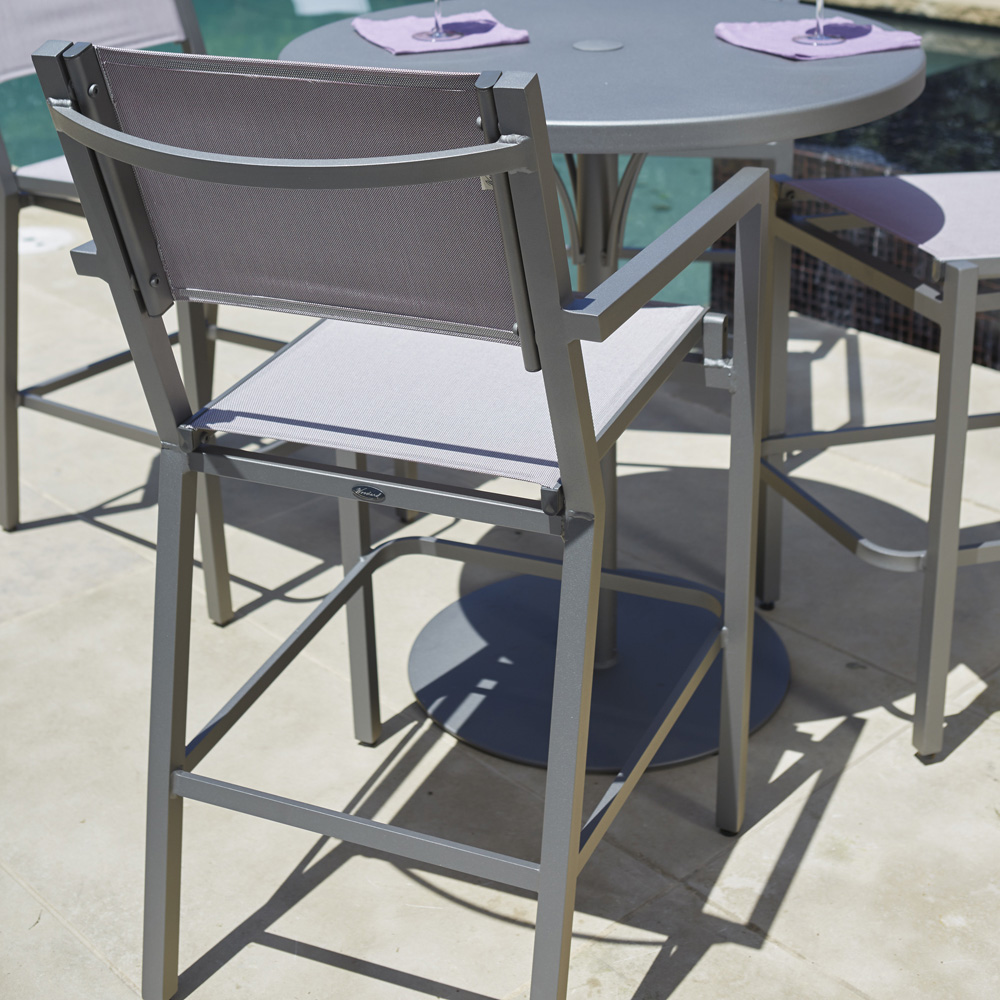 Palm Coast Sling Swivel Counter Stool With Arms - 570469