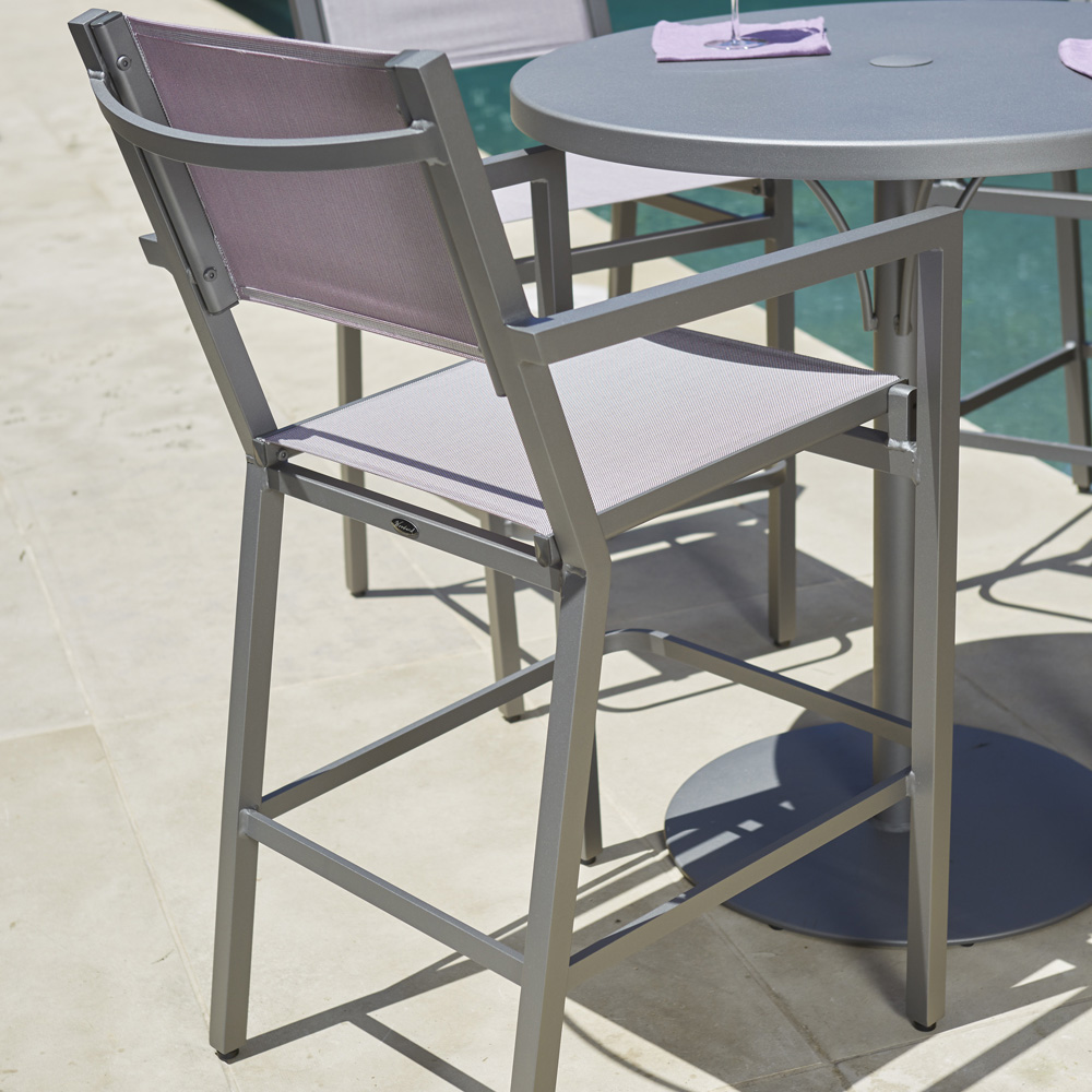 Palm Coast Sling Swivel Counter Stool With Arms - 570469