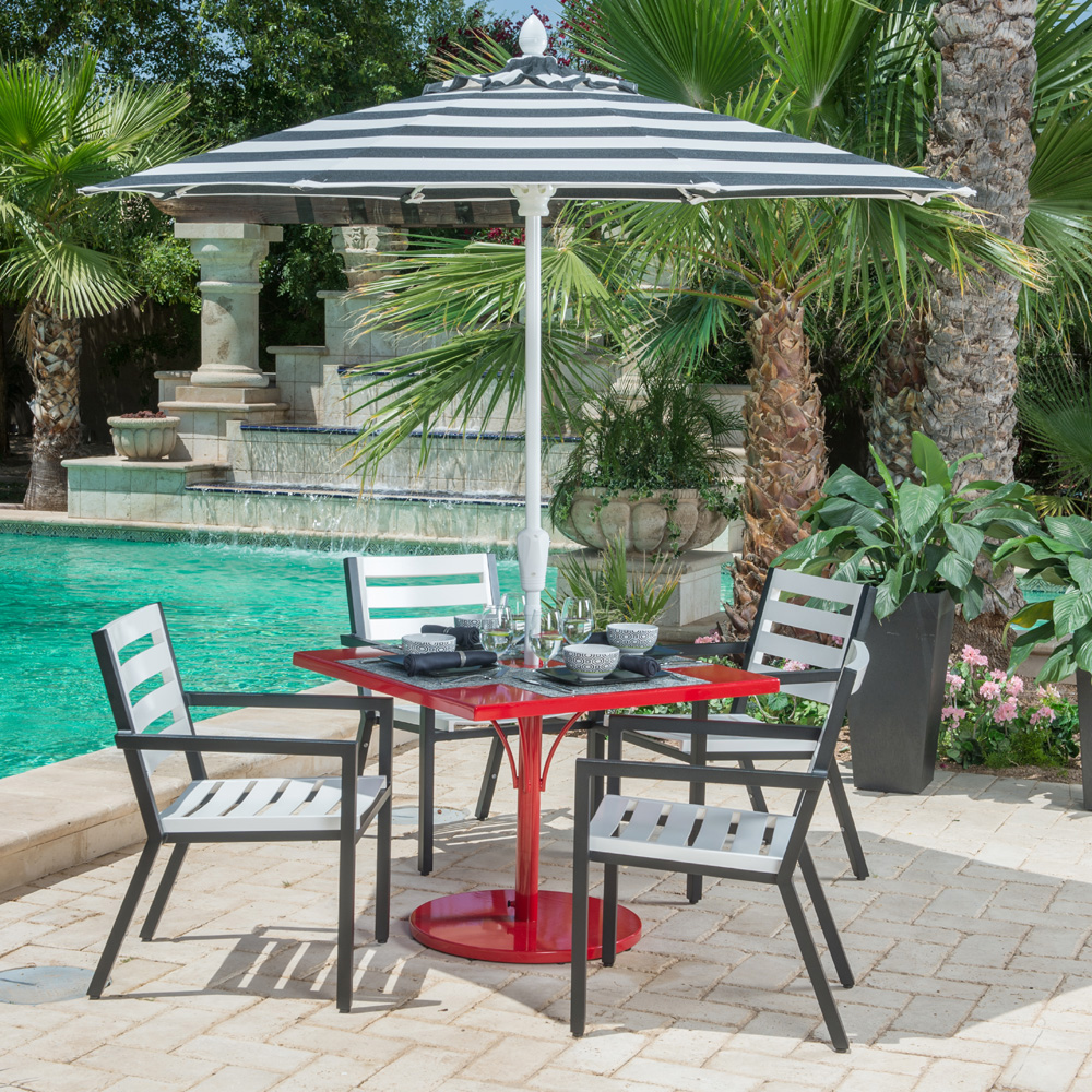 Woodard Palm Coast Slat 5 Piece Dining Set - WD-PALMCOAST-SET5