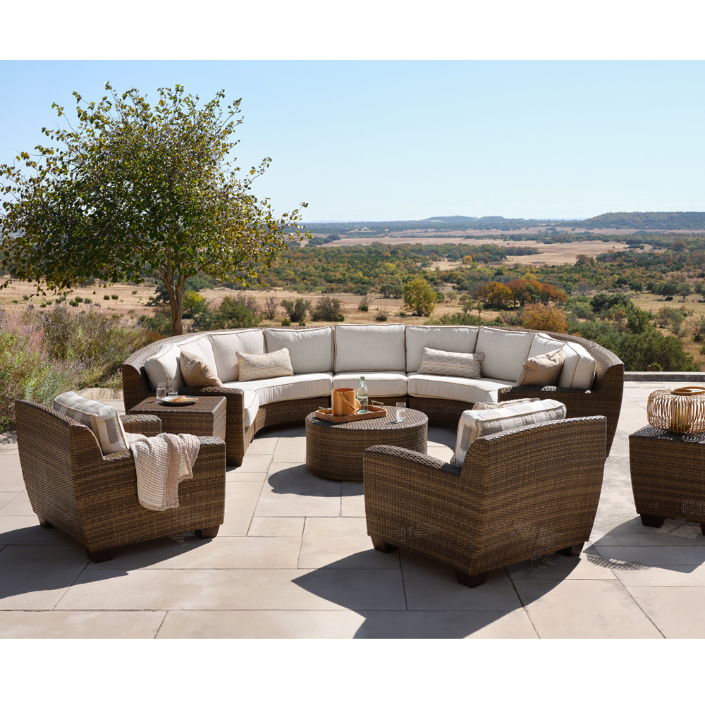 Woodard Saddleback Wicker Sectional with Lounge Chairs - WD-SADDLEBACK-SET10