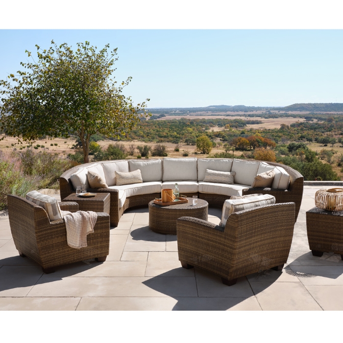 Woodard Saddleback Wicker Sectional with Lounge Chairs - WD-SADDLEBACK-SET10