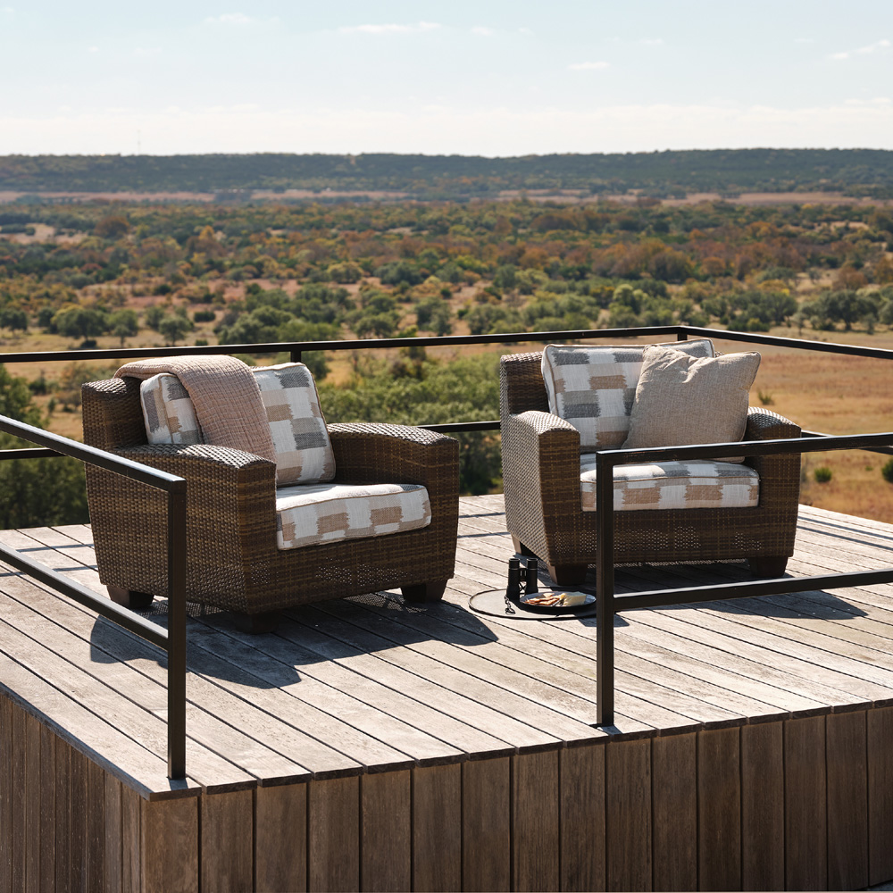 Woodard Saddleback Outdoor Wicker Lounge Chair Set - WD-SADDLEBACK-SET12