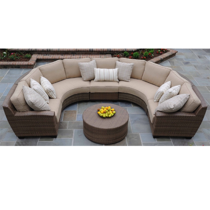 Saddleback U-Shaped Wicker Sectional - WC-SADDLEBACK-SET6