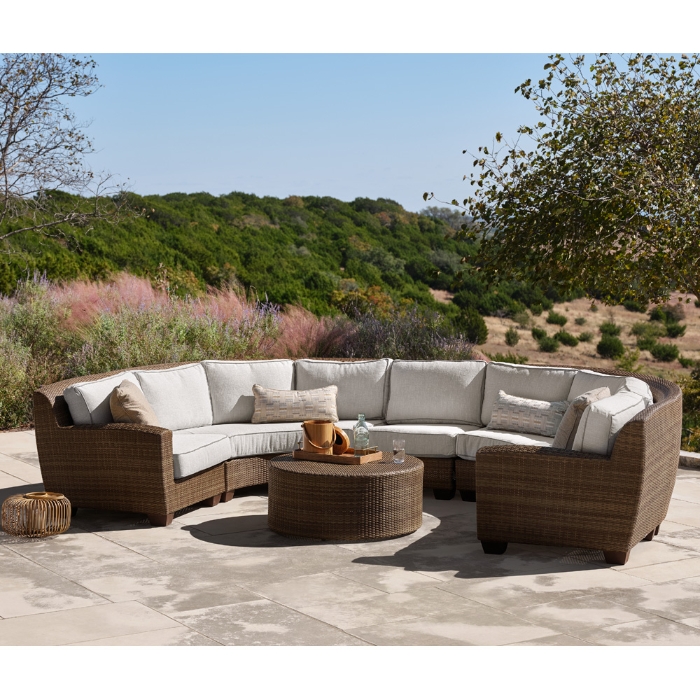 Woodard Saddleback U-Shaped Wicker Sectional